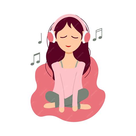 Premium Vector Girl Listening To The Music