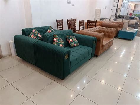 Green Wooden Seater Sofa Set For Banquet Hall Cotton At Rs