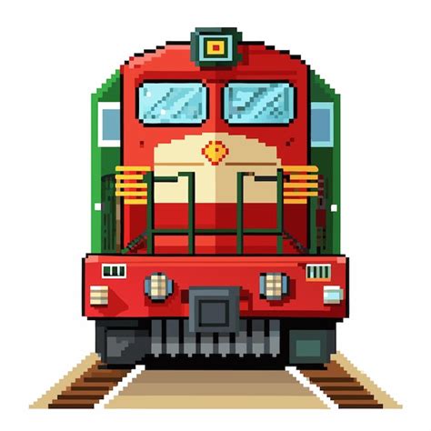 Retro Pixel Art Tren En Las Vías Ilustración Digital Vibrante Y