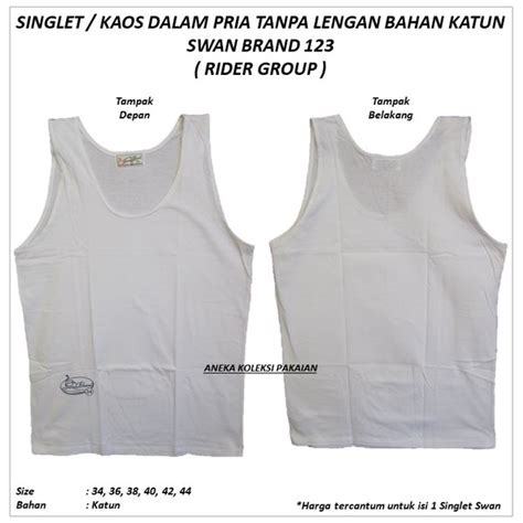 Jual Singlet Pria Kaos Dalam Laki Laki Tanpa Lengan Bahan Adem Swan