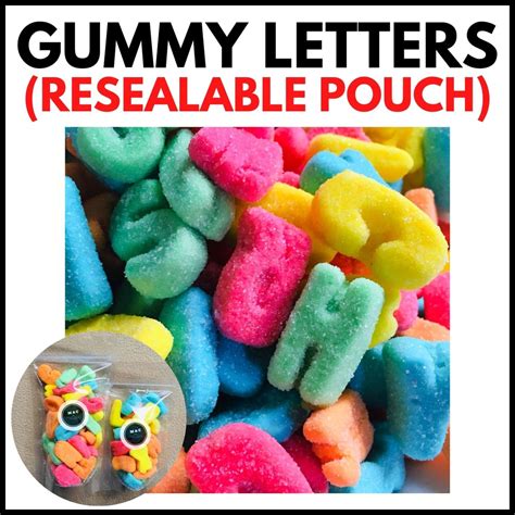 GUMMY LETTERS | CHEWY LETTERS (GUMMY CANDY) in RESEALABLE POUCH ...