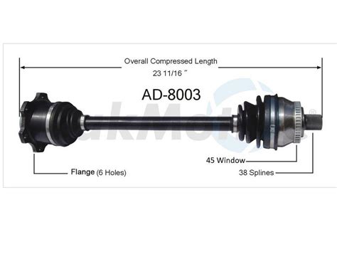 Audi VW CV Axle Shaft Front Driver Side Aftermarket AD8003 Surtrack