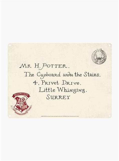 Harry Potter D Tin Sign Letters Nerdom