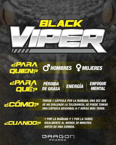 Black Viper de Dragon Pharma 90 Cápsulas Delivery Gratis