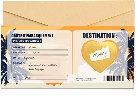 Milijou Carte à gratter voyage surprise Chèque cadeau surprise