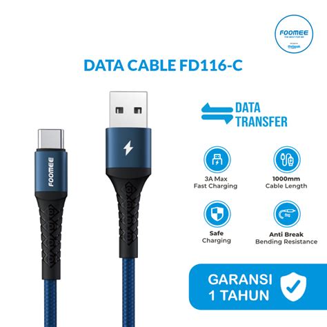 FOOMEE Type C FD116 C Kabel Micro Cable Data USB Fast Charging FD116 C