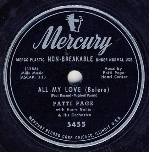 Patti Page All My Love Lyrics Genius Lyrics