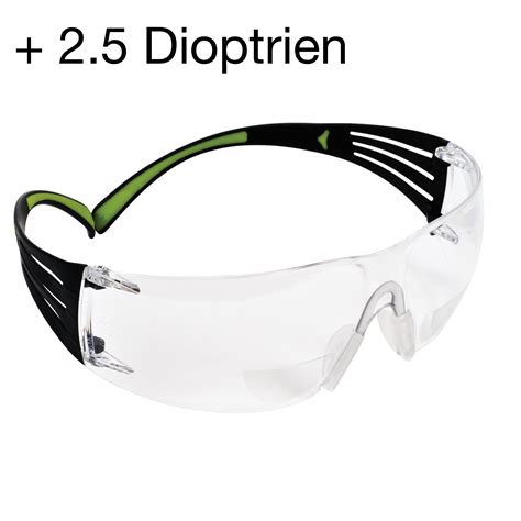 3M Schutzbrille SecureFit SF425AF, Bügel schwarz/grün, Scheibe klar