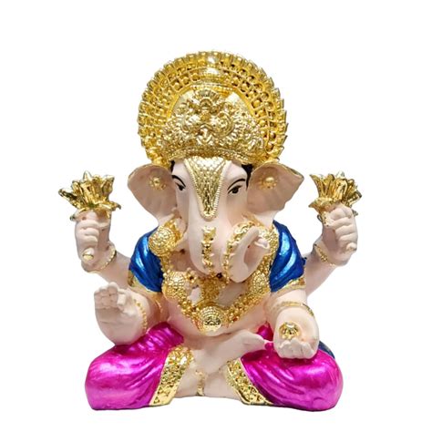 Buy Arnavira Gold Plated Dagdusheth Ganesha Idol For Car Dashboard