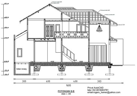 PRIVAT AutoCAD Profesional: Gambar Potongan Rumah Mewah Untuk Privat ...