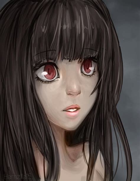 Semi-realistic portrait of a girl by Hamzilla15 on DeviantArt