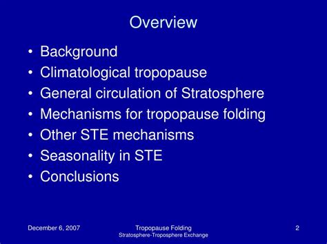 PPT - Tropopause Folding and Stratosphere-Troposphere Exchange (STE) PowerPoint Presentation ...