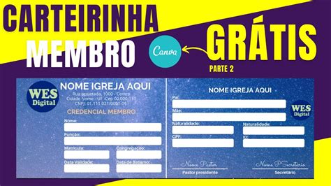 Carteirinha De Membros Gr Tis Veja Como Criar Carteirinhas E Modelos