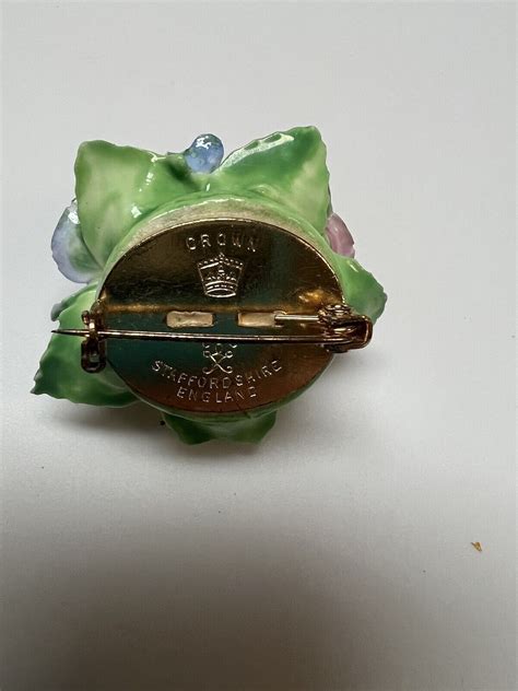 Vintage Crown Staffordshire Hand Painted Flower Flora Gem