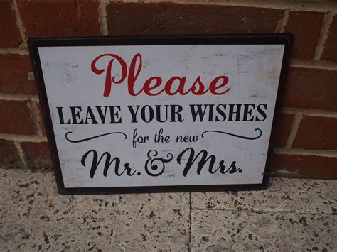 Please Leave Your Wishes For The New Mr And Mrs Wedding Sign Mr And