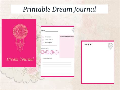 Dream Journal Printable Pdf Sleep Diary Printable Pages Digital Download Etsy