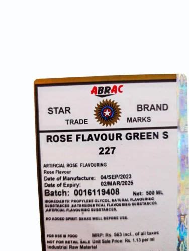 Iff Rose Fl Green S Flavour Liquid At Rs Kg Rose Flavor In