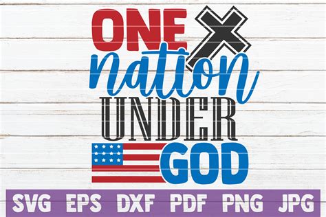 One Nation Under God Svg Cut File By Mintymarshmallows Thehungryjpeg