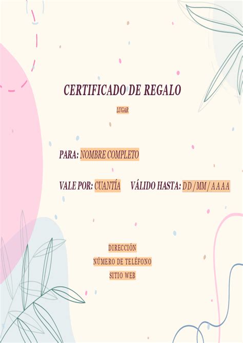 Plantillas De Certificado De Regalo ONLYOFFICE