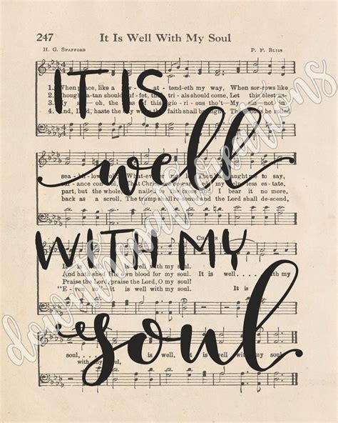 Hand Lettered It Is Well With My Soul Print Printable Etsy