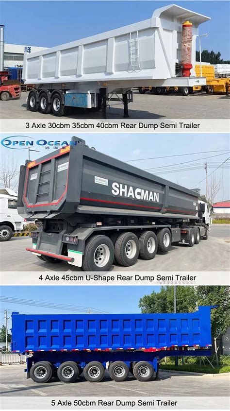 Axles Tipper Trailers Heavy Duty Cubic Meter U Shaped Sand