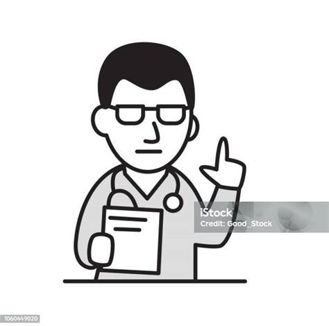 Dokter Berkonsultasi Dengan Notepad Pemeriksaan Medis Ikon Desain Datar