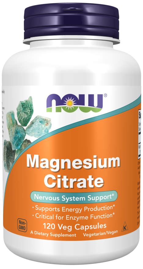 Magnesium Citrate 120 Caps Hillman Health Foods P 855 264 7437