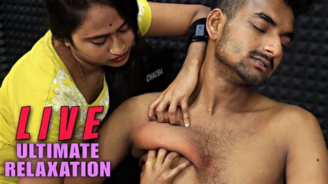 Heavy Oil Head Massage By Barber Girl Pakhi Chest Massage Hair