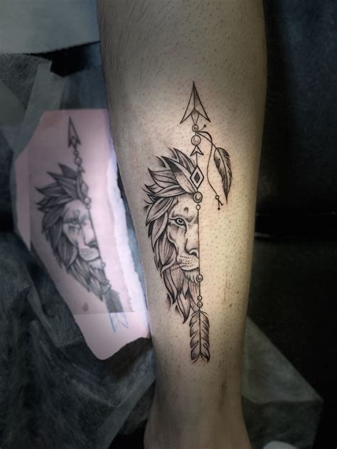 Leone Sezionato Lancia Imprinting Geometric Tattoo Flower Tattoo