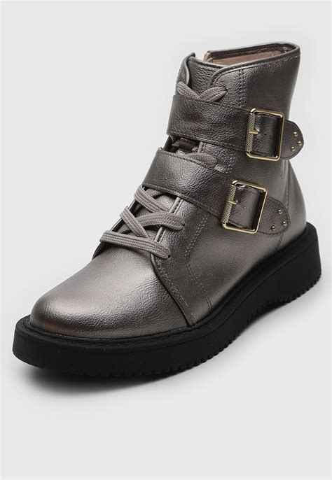 Bota Coturno Moleca Cano Baixo Prata Compre Agora Dafiti Brasil