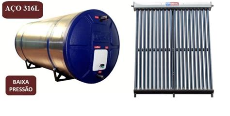 Kit Aquecedor Solar Boiler Litros A O Inox L E Coletor V Cuo