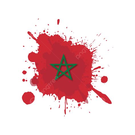 Morocco Flag Watercolor Brush Morocco Flag Brush Stroke Morocco Png