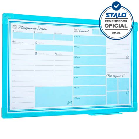 Planner Semanal Parede X Cm Lousa Planejador Azul Shopee Brasil