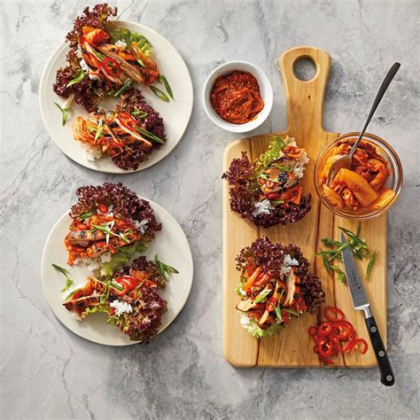 Korean Grilled Chicken Lettuce Wraps Ssambap Recipes Ww Usa
