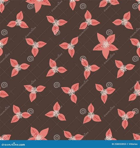 Seamless Pattern With Poinsettia Leaves Stock Vector Illustration Of