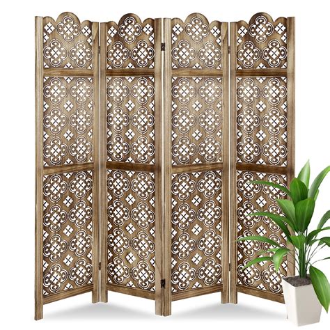 Fionafurn 4 Panel Cutout Room Divider Fully Assembled Wooden Room