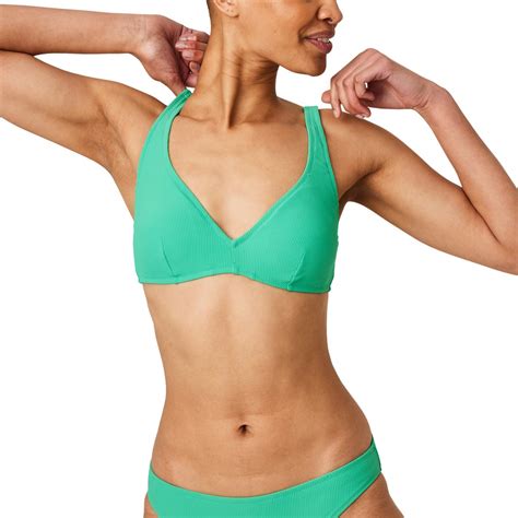 Wave Zone Women S Modest Bikini Top Bright Green BIG W