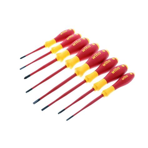 Wiha Piece Insulated Slim Line Screwdriver Set Includes Slotted