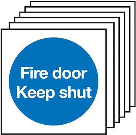 Fire Door Keep Shut 100 X 100mm Safety Sign Pack Of 6 Signage