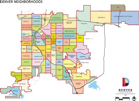 Denver Neighborhoods Map - Denver • mappery