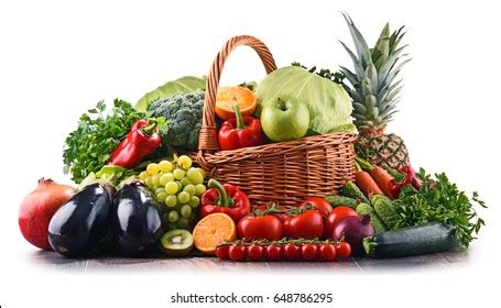 Composición con verduras y frutas orgánicas Foto de stock 1720876846