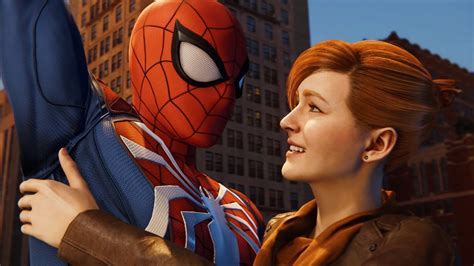 4K PS5 Spider Man Remastered Mary Jane Jumps Off Building And Spidey