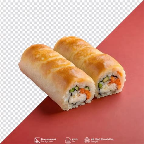 Premium Psd Japanese Rice Filled Baked Roll Isolated