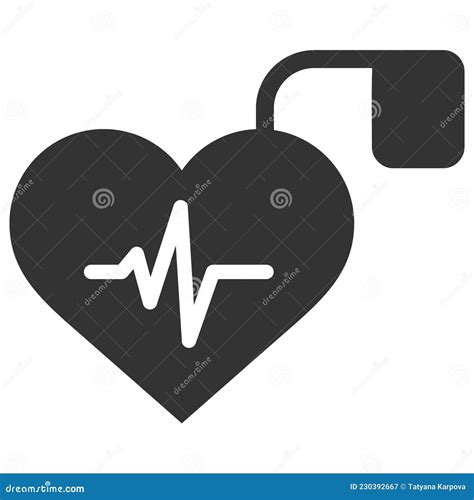 Pulse Pacemaker Icon Round Bubble Collage Cartoon Vector