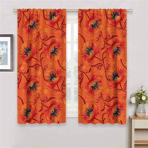 Burnt Orange Decor Living Room Blackout Curtains Curtains