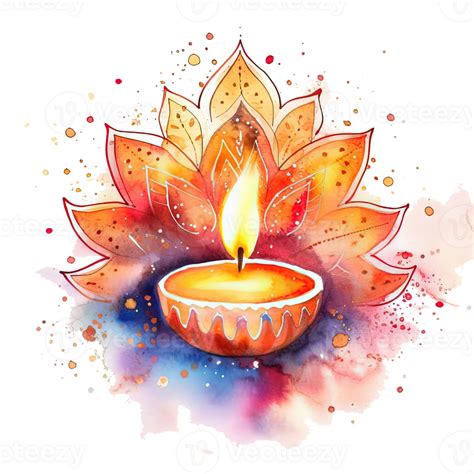 Diwali lights watercolor. Illustration 23853692 PNG