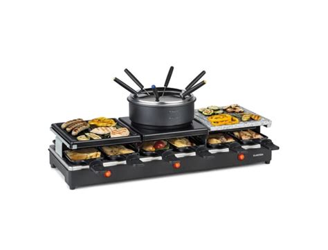 Klarstein fonduelette xl 3 en 1 appareil à raclette fondue grill