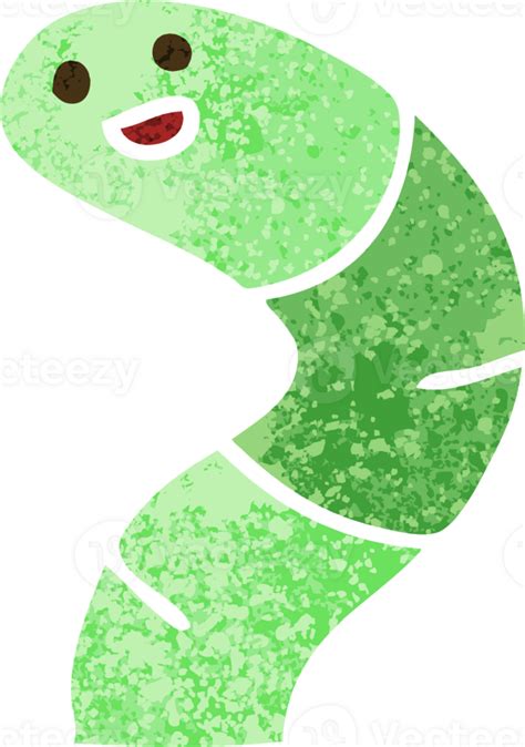 Quirky Retro Illustration Style Cartoon Snake Png