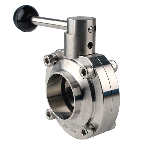 Kiowa Ltd 1 1 2in Butt Weld 316SS Hygienic Butterfly Valve EPDM