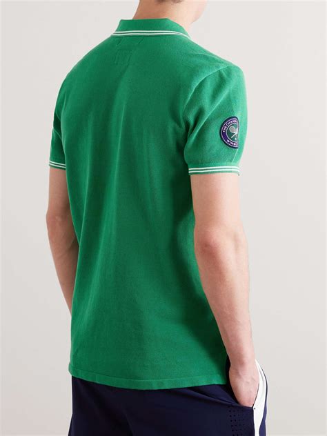 POLO RALPH LAUREN Wimbledon Logo Embroidered Appliquéd Cotton Piqué